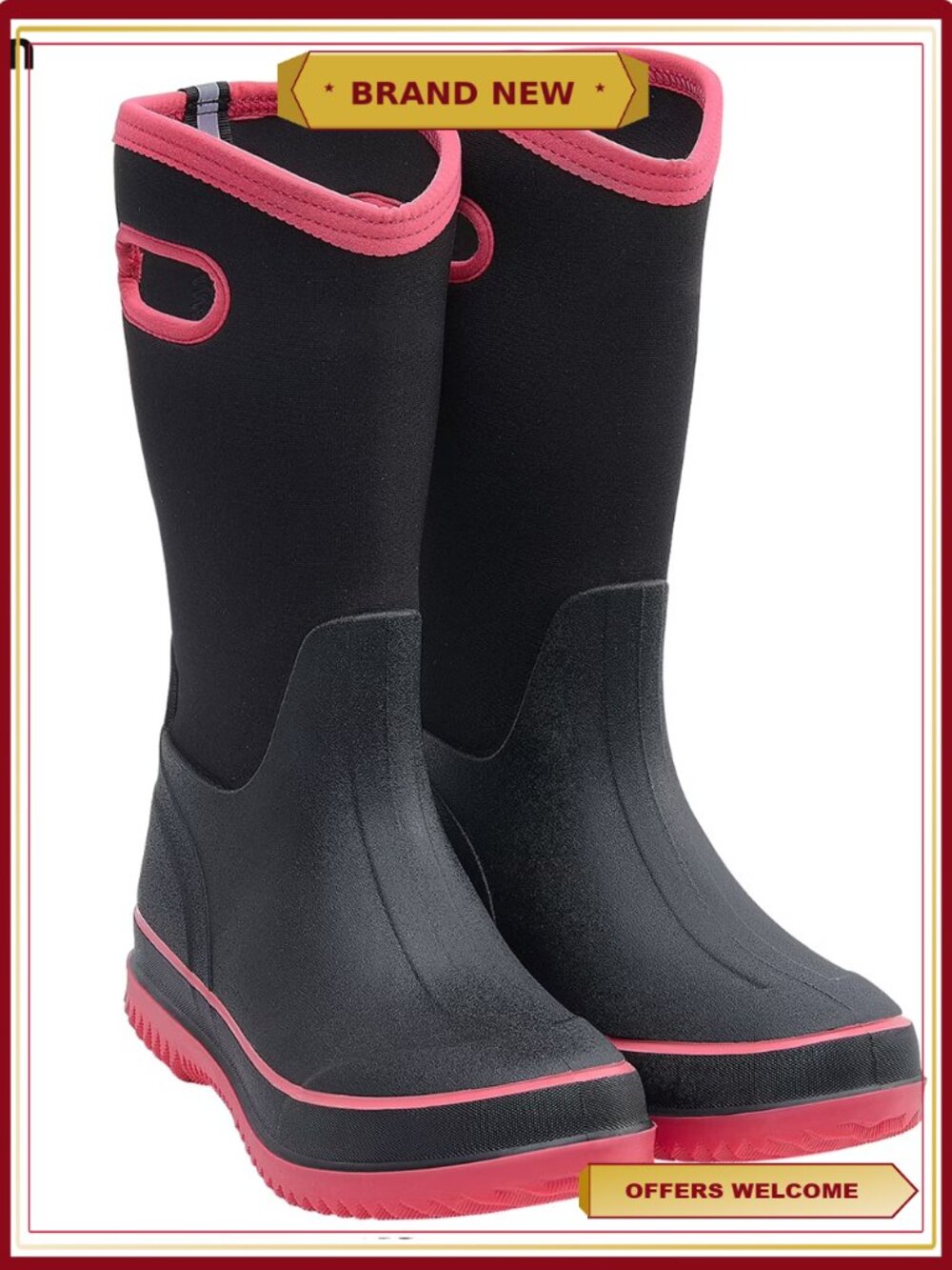 Anti-slip Mid Calf Rain Boots for Women, Durable Mud Boots